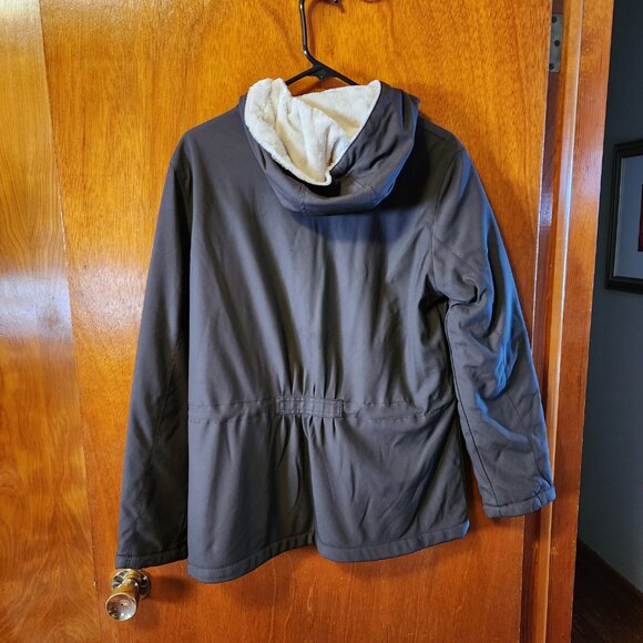 Women's Medium Weatherproof Brown Hooded Faux Fur Lined Zip Up Coat - Picture 12 of 12